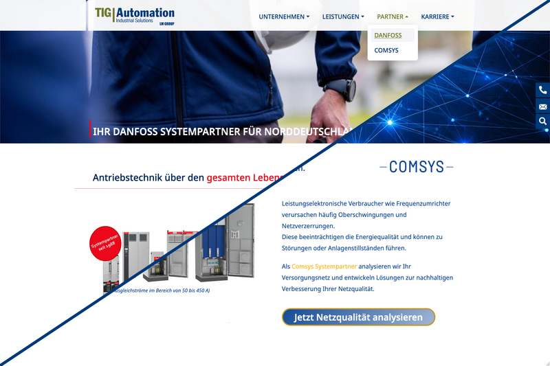 Screenshotcollage der TIG Partnerseiten